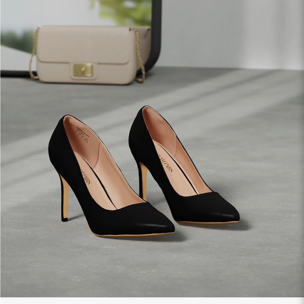 Black Pointed-Toe Stiletto Pumps